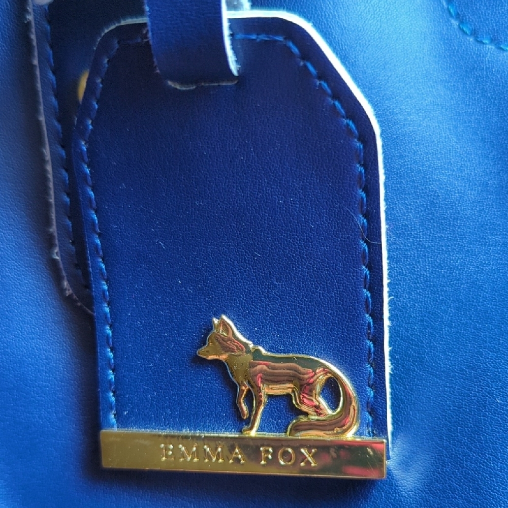 Emma Fox Blue Leather Tote Sleek Design - Picture 13 of 13